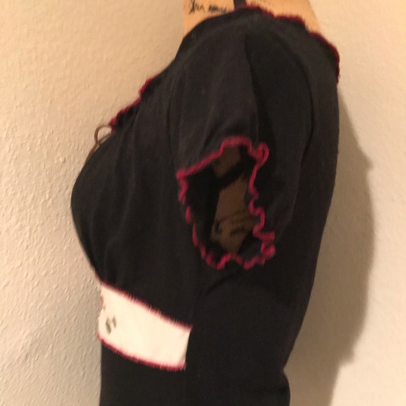 Xhilaration Short Sleeve Black and White Embroidered Top-M - Picture 7 of 16